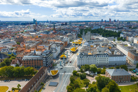 Aerial View of Copenhagen City Center