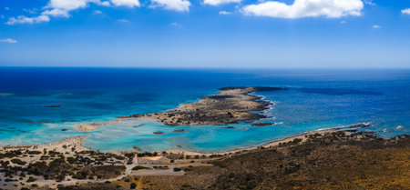 Aerial View of Elafonisi Beach with Turquoise Waters and Sandbars