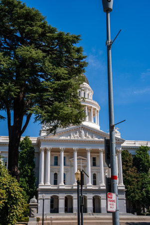 California State Capitol Building with Dome and Urban Detailsの写真素材