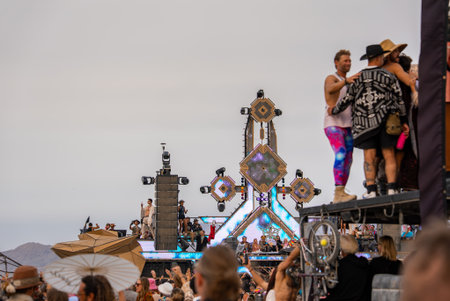 Geometric Art Installation at Burning Man 2025 in Nevada Desert