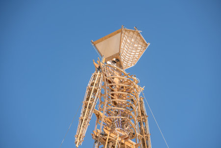 Close Up of the Wooden Man Structure at Burning Man Festival