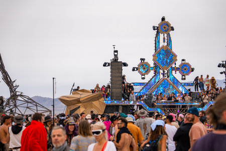 Illuminated Art Installation at Burning Man 2025 in Nevada Desert