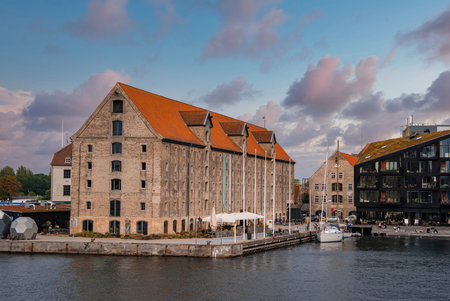 Waterfront Scene in Copenhagen with Historic and Modern Buildings