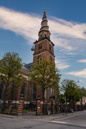 Church of Our Saviour with Spiral Tower in Copenhagen, Denmarkの写真素材