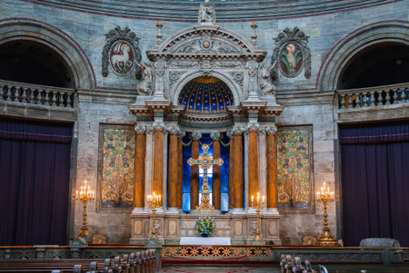 Ornate Interior of the Marble Church in Copenhagen, Denmarkの写真素材
