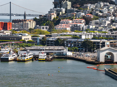 Aerial View of San Francisco with Downtown and Alcatraz Island