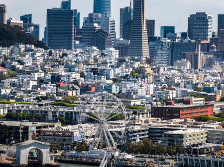 Aerial View of San Francisco Skyline with Transamerica Pyramid
