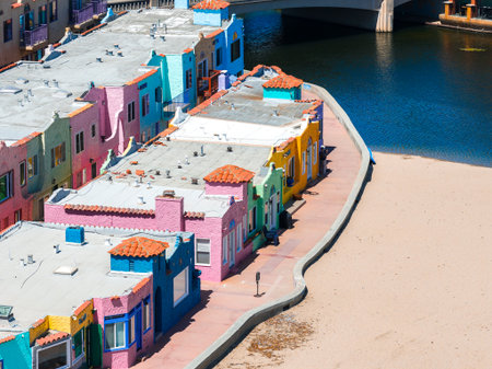 Aerial View of Colorful Buildings in Capitola