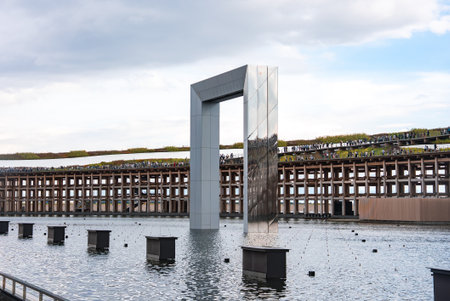 Aerial View of World Expo 2025 Site in Osaka, Kansai, Japanの写真素材