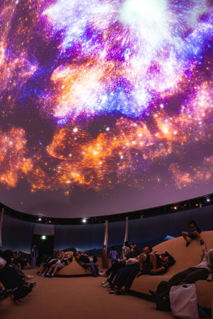 Dome with Cosmic Projections and Interactive Seating at Expo 2025の写真素材