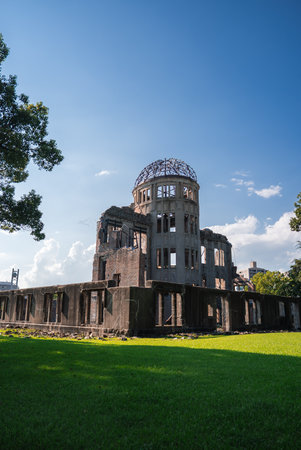 Hiroshima Peace Memorial Dome ruins in Hiroshima Peace Memorial Parkの写真素材