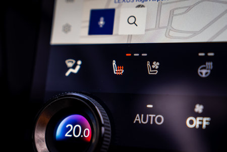 Lexus RX 450h plus climate interface with digital dial and icons