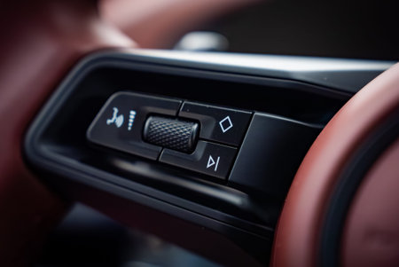 Porsche Panamera 4 steering wheel control pod with scroll wheel