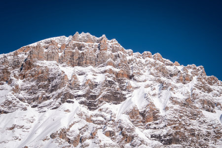 Snow laden ridge near San Domenico in the Italian Alps, winter