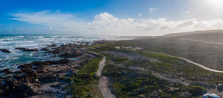Aerial coastal panorama near Cape of Good Hope, Western Cape