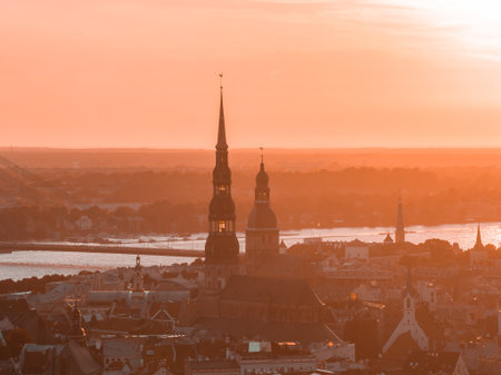 Aerial Photo of Skyline of Riga Old Town