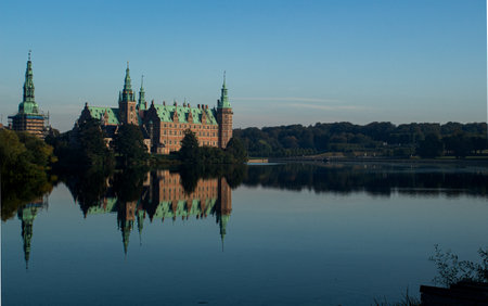 Hillerod castle water reflectionのeditorial素材