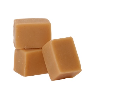 Light brown caramel sweets, isolated