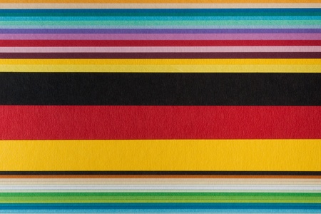 Stack of colorful cardboard stackの写真素材