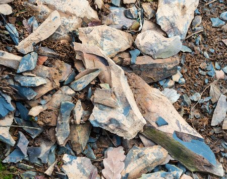 Scree on philosophers trail at the Kahlen in Medebach, Sauerlandの写真素材