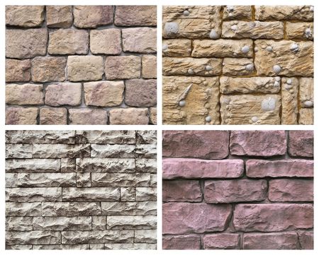 Set of textures from a stone and brickの写真素材