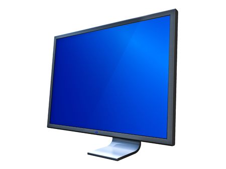 isolated high end silver flat LCD monitorの写真素材