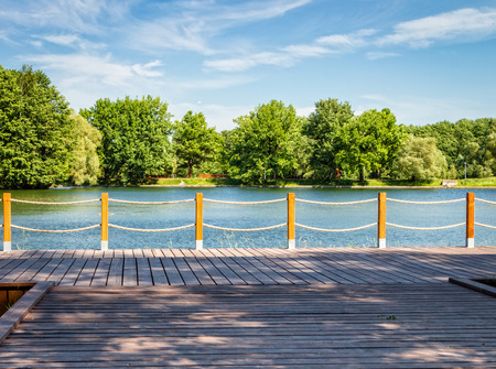 Pond in the recreation area in the Moscow city Park.