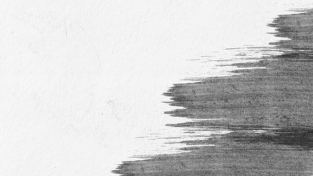 black and white paint brush stroke on paper texture - abstract graphic backgroundの写真素材