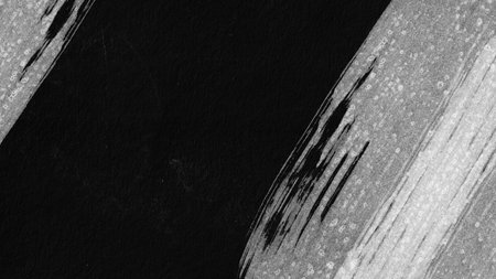 black and white abstract acrylic painting on paper texture can use as backgroundの写真素材