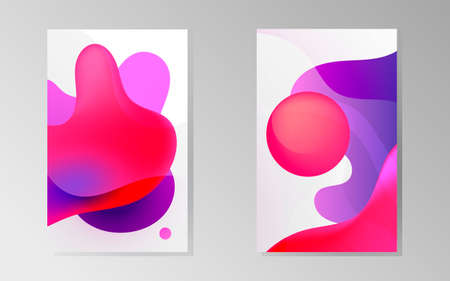 Two abstract purple and pink color banners