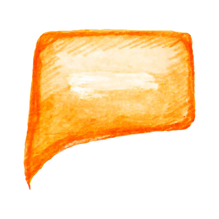 Orange watercolor vector speech bubbleのイラスト素材