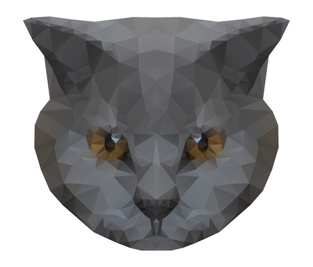 Abstract cat icon in polygonal triangle styleのイラスト素材