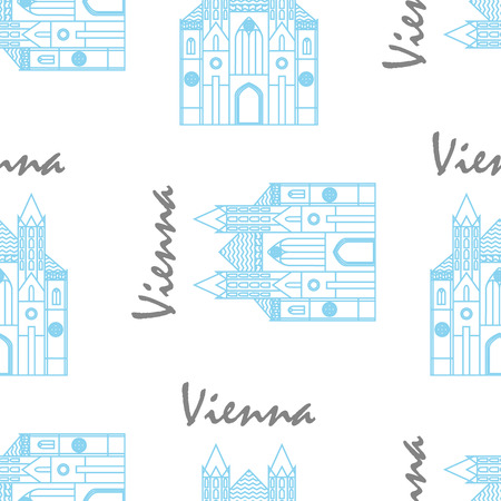 Vienna St Stephens Cathedral fabric pattern. Two color pattern for textileのイラスト素材
