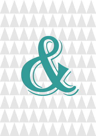 Ampersand print design illustration card on triangle background. For wedding invitation and stationery.のイラスト素材