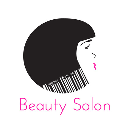 Beauty Salon logo template, hairdresser emblem, cosmetic shop vector design brand. Isolated on white.のイラスト素材