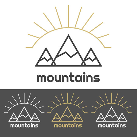 Mountains camp with sunrise behind the hills.のイラスト素材