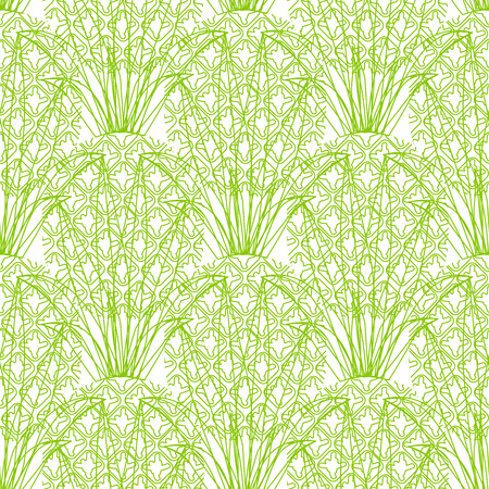 Vector seamless repeating line green pineapple pattern on white backgroundのイラスト素材