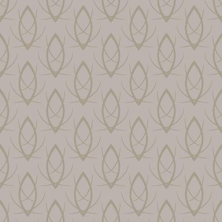 Vector seamless elegant gold bronze pattern background. Taupe wallpaper with repeating ovals and strokes.のイラスト素材