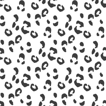 Leopard skin seamless pattern. Monochrome wild cat camouflage. Black and white color texture. Fabric print designのイラスト素材