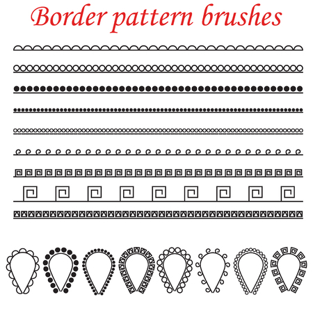 Pattern brushes for borders, dividers and frames. のイラスト素材