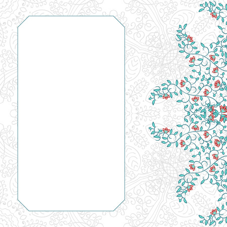 Floral swirl invitation blue card template designのイラスト素材