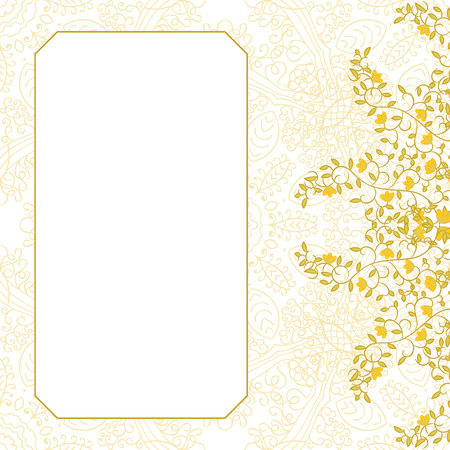 Floral swirl golden card template designのイラスト素材