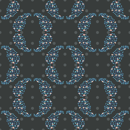 Paisley round circles floral patternのイラスト素材