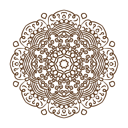 Hand drawn henna tattoo mandala. Vector lace ornament. Indian, asian or arabic art.のイラスト素材
