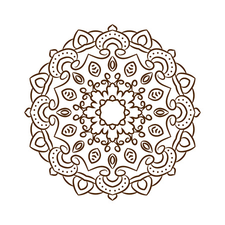 Hand drawn henna tattoo mandala. Vector lace ornament. Indian, asian or arabic art.のイラスト素材