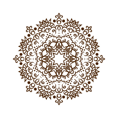 Hand drawn henna tattoo mandala. Vector lace ornament. Indian, asian or arabic art.のイラスト素材