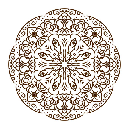 Hand drawn henna tattoo mandala. Vector lace ornament. Indian, asian or arabic art.のイラスト素材