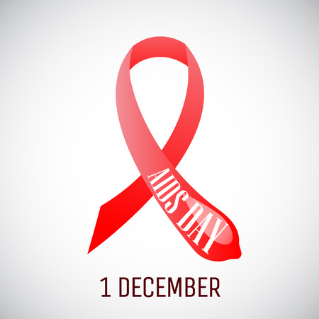 Aids ribbon awareness day symbol. Condom protect concept.のイラスト素材