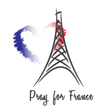 Pray for France. Terrorist attack in Paris on 13.11.2015のイラスト素材
