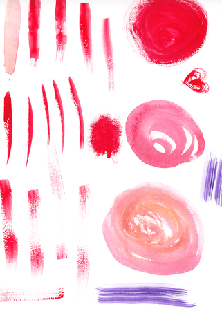 Watercolor abstract brush strokes on textured paper. Paint stains, hand drawn brushstroke. 600 dpiの写真素材